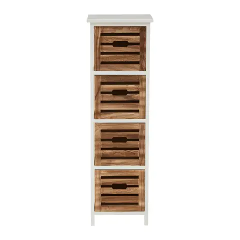 Interiors by Premier Storage Unit Portsmouth 4 Drawer White/Natural