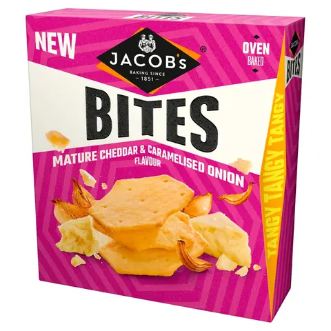 Jacob's Bites Mature Cheddar & Onion Crackers 125g