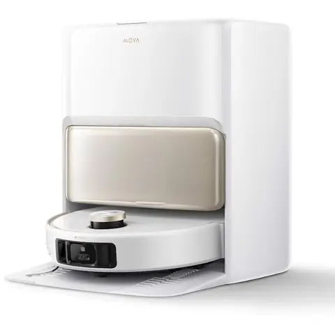 Mova V50 Ultra Complete Saugroboter mit Wischfunktion, Einer Saugkraft von 24.000Pa, anhebbare Navigation mit 6cm Hindernisüberwindung und Warmwasser-Wischen mit DuoSolution-System, wei?