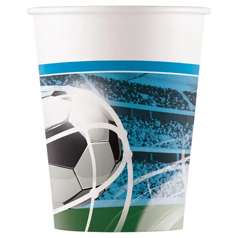 Soccer Fans Paper Cups 200ml - 8 Pack