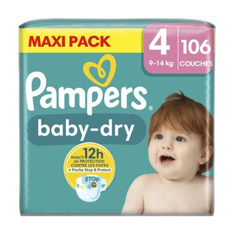 PAMPERS BABY DRY Maxi Taille 4 x106