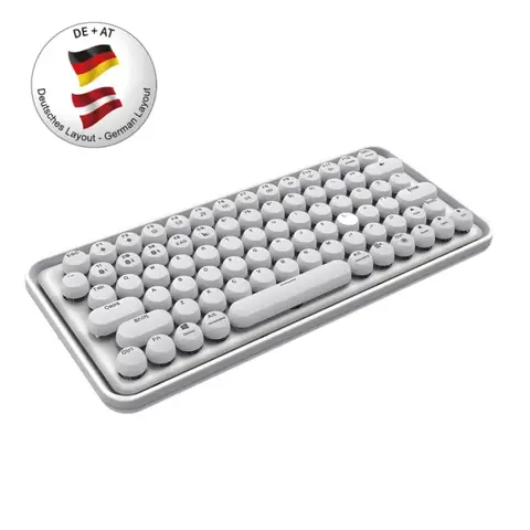 Rapoo Ralemo Pre 5 Kabellose Multi-Geräte-Tastatur, Bluetooth 3.0/5.0 & 2,4 GHz, 10 m Reichweite, für Windows/Mac, leises Tippen, integrierter Akku – Weiß