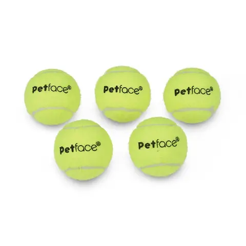 Petface Mini Super Tennis Balls 5 Pack for Dogs, 4.8cm Small High Bounce Toys