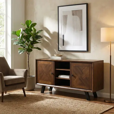 TV Unit Nevada Parquet Walnut/Black L:128cm