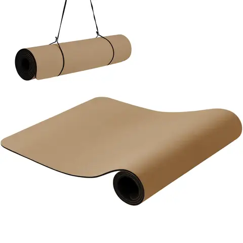 Good Nite Yoga Matte Korkmatte Yogamatte Gymnastikmatte Sportmatte Fitnessmatte Rutschfest Trainingsmatte 183 x 61 x 0,6 cm Nachhaltige Korkmatte (Braun/Schwarz)
