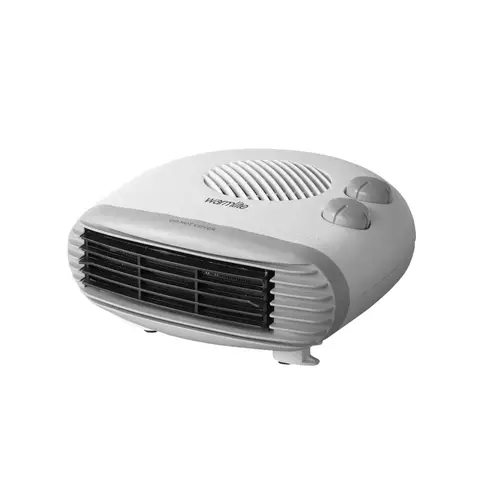 Warmlite 2000W Portable Flat Fan Heater, 2 Heat Settings, Adjustable Thermostat, Cool Air Function, Overheat Protection - White, WL44004