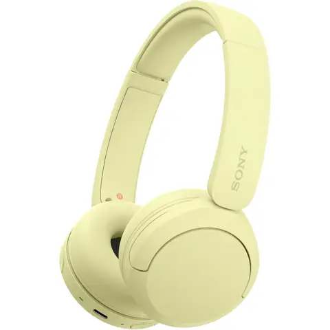 Sony WH-CH520 Wireless Bluetooth On-Ear Headphones, High Sound Quality, Lightweight Design, Up to 50 Hours Battery Life, Fast Charge, EQ, Clear Talk Quality, iOS and Android - Yellow