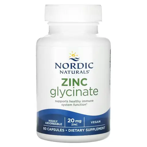 Nordic Naturals Zinc Glycinate, 20mg - 60 Capsules
