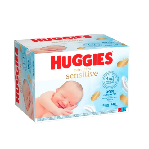 Huggies Pure Extra Care Sensitive Wipes 8 X 56 Pack