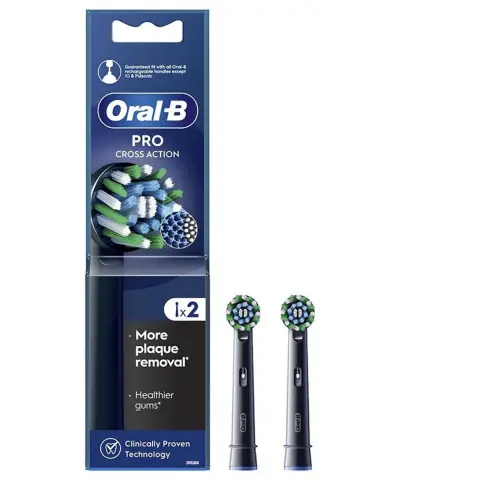 Oral B Bürstenköpfe 2 Stück Cross Action Schwarz