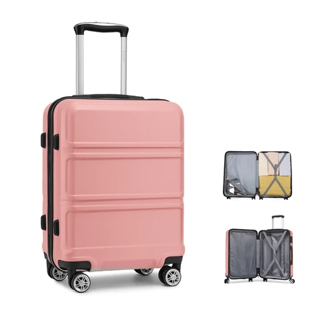 Fashion Travel Suitcase, Lightweight Hard Shell Trolley with Smooth Spinner Wheels and Secure Lock System – Nude