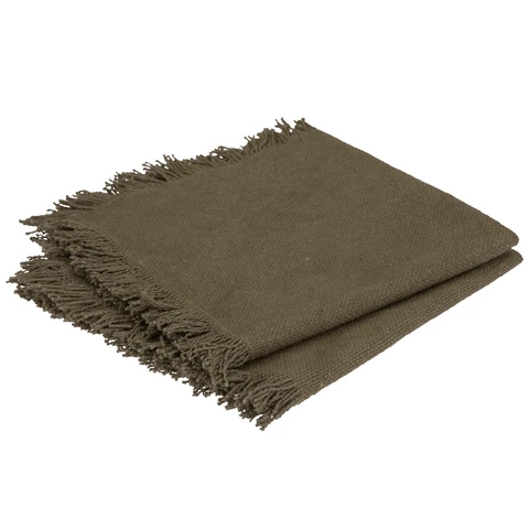 Atmosphera Maha Lot de 2 serviettes de table kaki - 40 x 40 cm