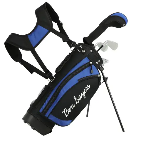 Ben Sayers Kids Golf Club & Stand Bag Set with 4 x Clubs M1i 5-8 Years Black/Blue
