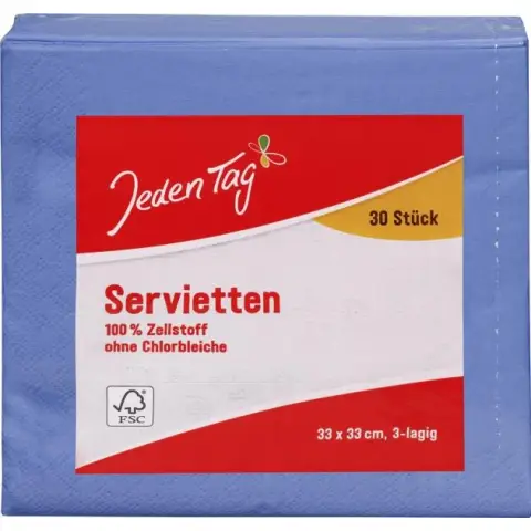 Jeden Tag Servietten 33x33 cm Jeansblau 3-lagig