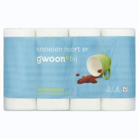 g'woon Keukenpapier 2 Laags 8 Rollen