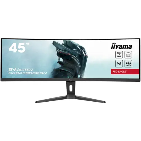iiyama G-MASTER Red Eagle Curved GCB4580DQSN-B1 45" Class Dual Quad HD (DQHD) Curved Screen Gaming LED Monitor - 32:9 - Matte Black
