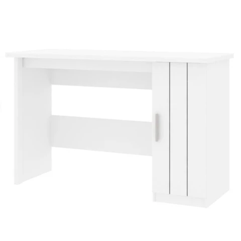 Galano Bernie Schreibtisch mit Ein-Tür-Stauraum - L 119 x B 47,5 x H 75,4 cm, für Büro oder Schlafzimmer - Weiß