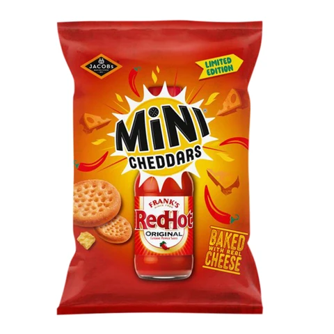 Jacob's Mini Cheddars Frank's Redhot Original Baked Snacks 150g