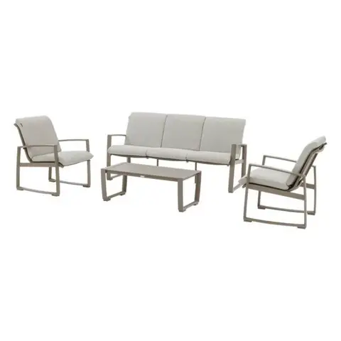 Hespéride Boreane Ensemble de mobilier de jardin 5 places - Noisette/café