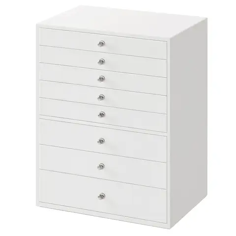 Ochama x SONGMICS  Sieraden Organizer met Laden, 8-Laags Opbergdoos, Grote Capaciteit, Modern Cadeau-idee, voor Slaapkamer, Wit