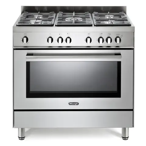 DeLonghi DSR 916GS 90cm Gas Range Cooker, Stainless Steel, A Rated