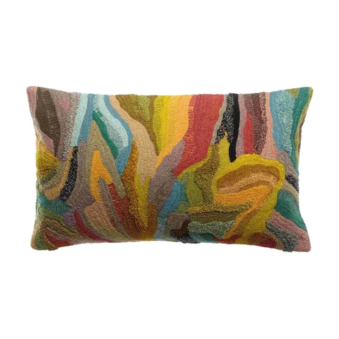 VIVARAISE Coussin brodé Betty mineral - 30 x 50 cm