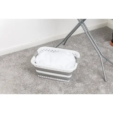 Addis 45L Collapsible Grey Laundry Basket