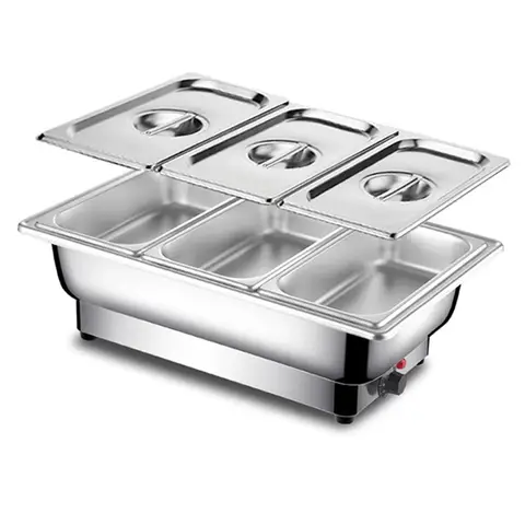 Huacan Stainless steel buffet insulated stove, dining basin, electric heating insulated pot, 1 piece