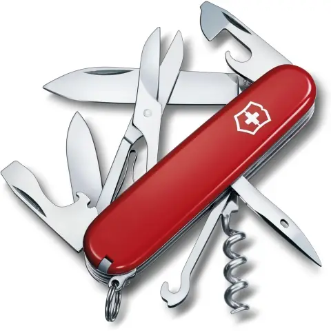 Victorinox Schweizer Taschenmesser, Climber, Multitool, Swiss Army Knife mit 14 Funktionen, Klinge, Korkenzieher, Dosenöffner