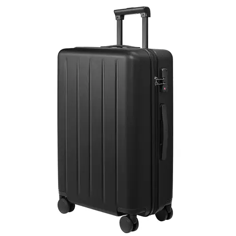 NINETYGO Valise Danube Cabine, Homologuée Compagnies Aériennes, Idéale pour 5 à 7 Jours, Roulettes Doubles Pivotantes, Coque Rigide 100% PC, Cadenas TSA, Noir, 24"