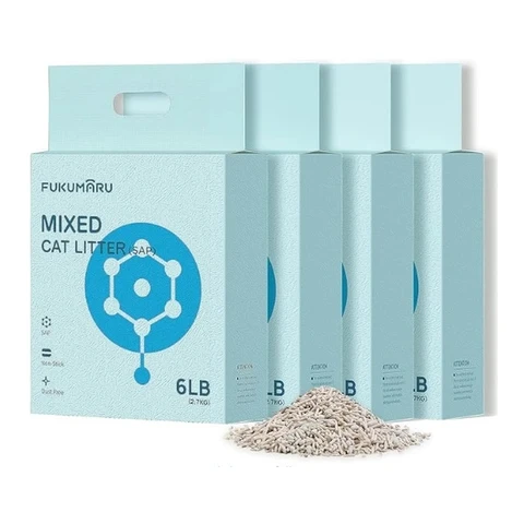 Fukumaru Tofu Cat Litter, Ultra Absorbent, Quick-Clumping, Dust-Free, Odour Control, 4 x 2.7 kg Bags