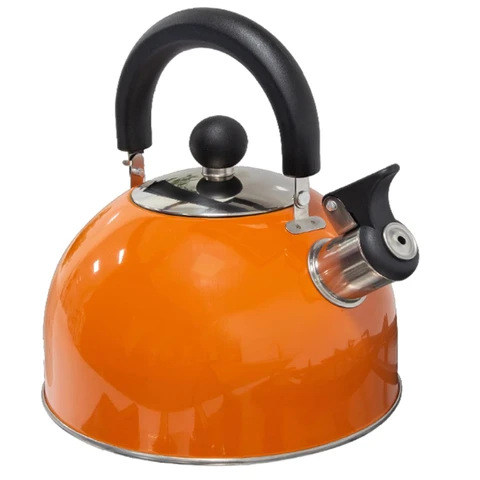 Milestone Camping Whistling Kettle Stainless Steel Orange 2L