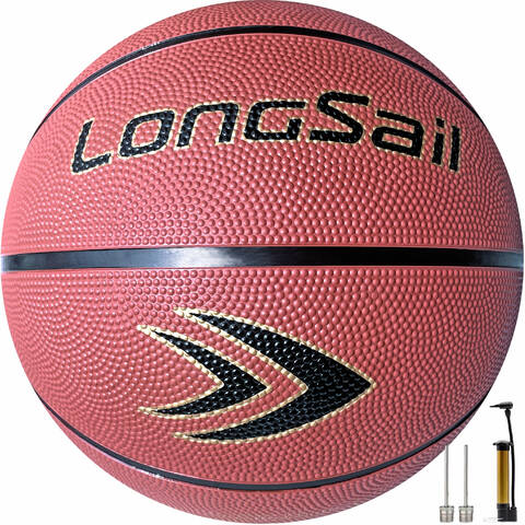 High-quality Rubber Basketball（27.5"） Size5# Reddish Brown