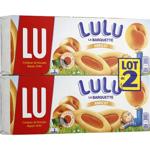 LU Biscuits à l'abricot La Barquette Lulu  2x120g