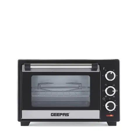 Geepas 19L Mini Oven & Grill , Electric Oven with Rotisserie Baking Roasting Grilling , 1280W