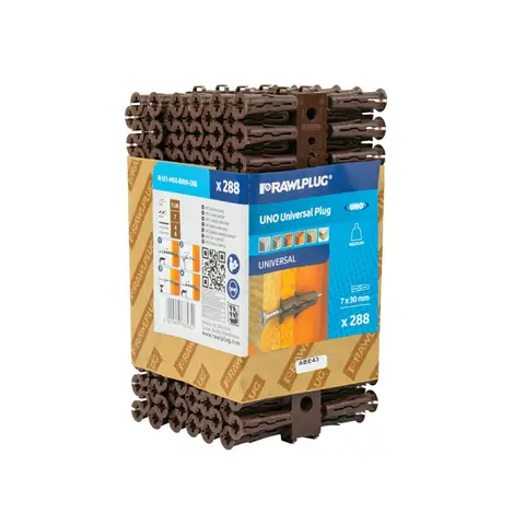 RAWLPLUG Brown UNO® Plugs 7 x 30mm (Pack 288)