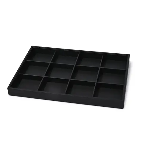 Oirlv Jewelry Display Tray Organizer Inserts Luxury, Stackable PU leather Jewelry Trays, Jewelry Trays For Drawer Men Women Jewelry Storage Display Case for Rings Stud Necklaces,Size 35*24*3cm
