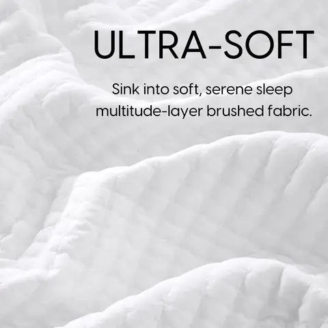 Meeallhome advanced quilting Bedspread 220*200cm/50*75cm*2 White