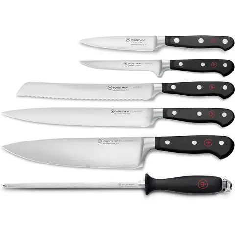 Wüsthof Classic Messenset - 6-delig, zwart