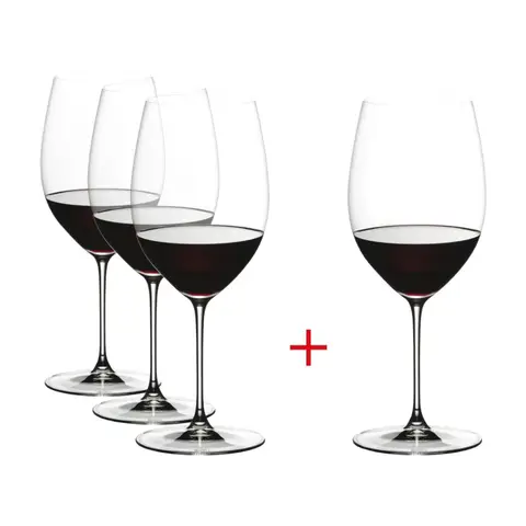 RIEDEL Veritas Cabernet/Merlot Weinglas - Kauf 4 Zahl 3 Set - Kristallglas - 625ml (21 fl oz) - Spülmaschinenfest