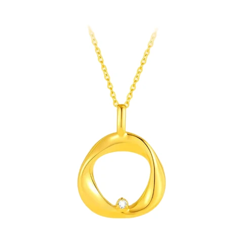 ochama x J.ZAO Collier de bandes de Möbius en diamant de culture biologique or 750‰ Cadeaux d'anniversaire, mariage, Noël