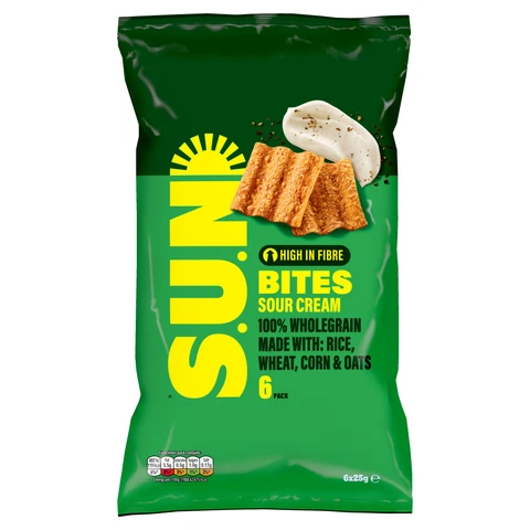 Walkers Sunbites Sour Cream & Black Pepper Multipack Crisps 6x25g