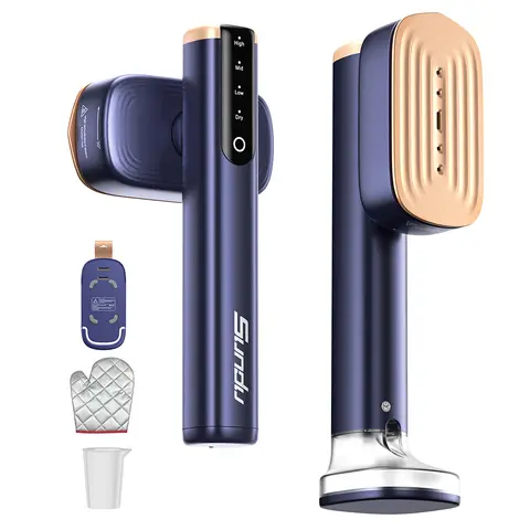 Sundu 2-in-1 Reise-Dampfglätter & Bügeleisen – 1200W Schnellaufheizung, Dual Wassertanks 280ml, Keramiksohle, LED-Touch, 4 Dampfmodi, Tragbarer Vertikal- & Horizontal-Dampfglätter, Kompakt für Reise & Zuhause