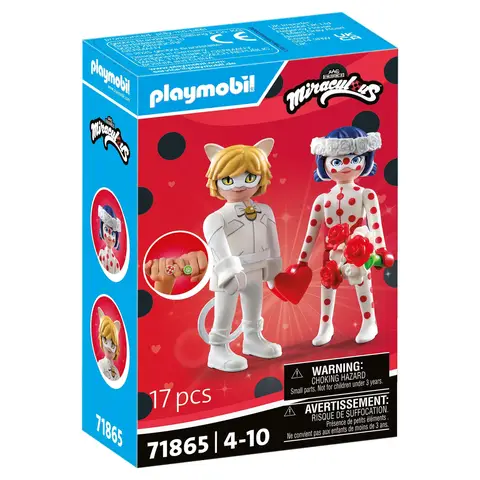 PLAYMOBIL | Miraculous | Hochzeit von Ladybug & Cat Noir | Spielzeug ab 4 Jahren | Geschenk für Kinder | Fördert Kreativität & Rollenspiel | Detailreiches Set mit Figuren & Zubehör | 71865