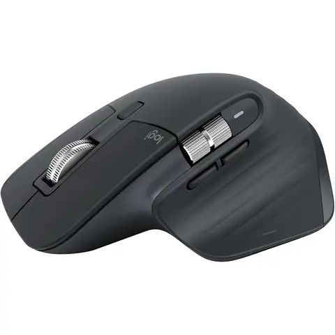 Logitech MX Master 3S - Kabellose High-Performance-Maus mit ultraschnellem Scrollen, ergonomisch, 8K DPI, Glas-Tracking, leises Klicken, USB-C, Bluetooth, Windows, Linux, Chrome - Dunkelgrau