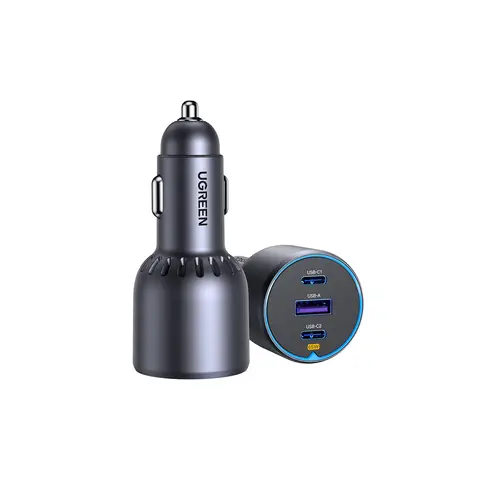 UGREEN 75W Car Charger 2C1A, Compatible with iPhone 17/16/15, iPad Pro, Pixel 9, Samsung Galaxy S24/S23, Tab A8/S8, etc