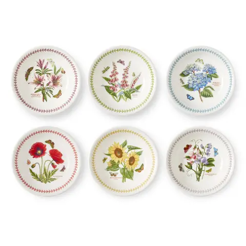 Portmeirion Botanic Garden Meadow Set Of 6 Pasta Bowls -Assorted Designs