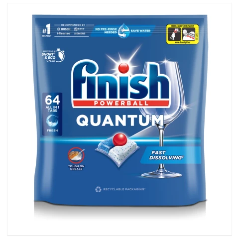Finish Quantum All In One Dishwasher Tablets  Fresh - 64 Tabs