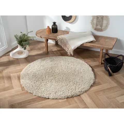My Flair Teppich "My Shaggy" rund beige 120 x 120 cm