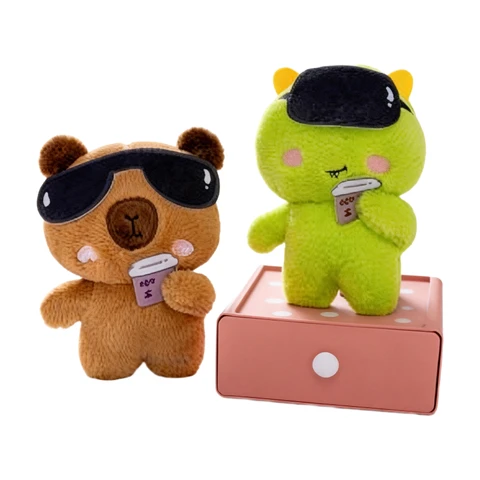 Guaranteed4Less - Jouets en peluche - 83021 - Combinaison d’animaux buvant du café - 21 cm - 20 (modèle aléatoire)